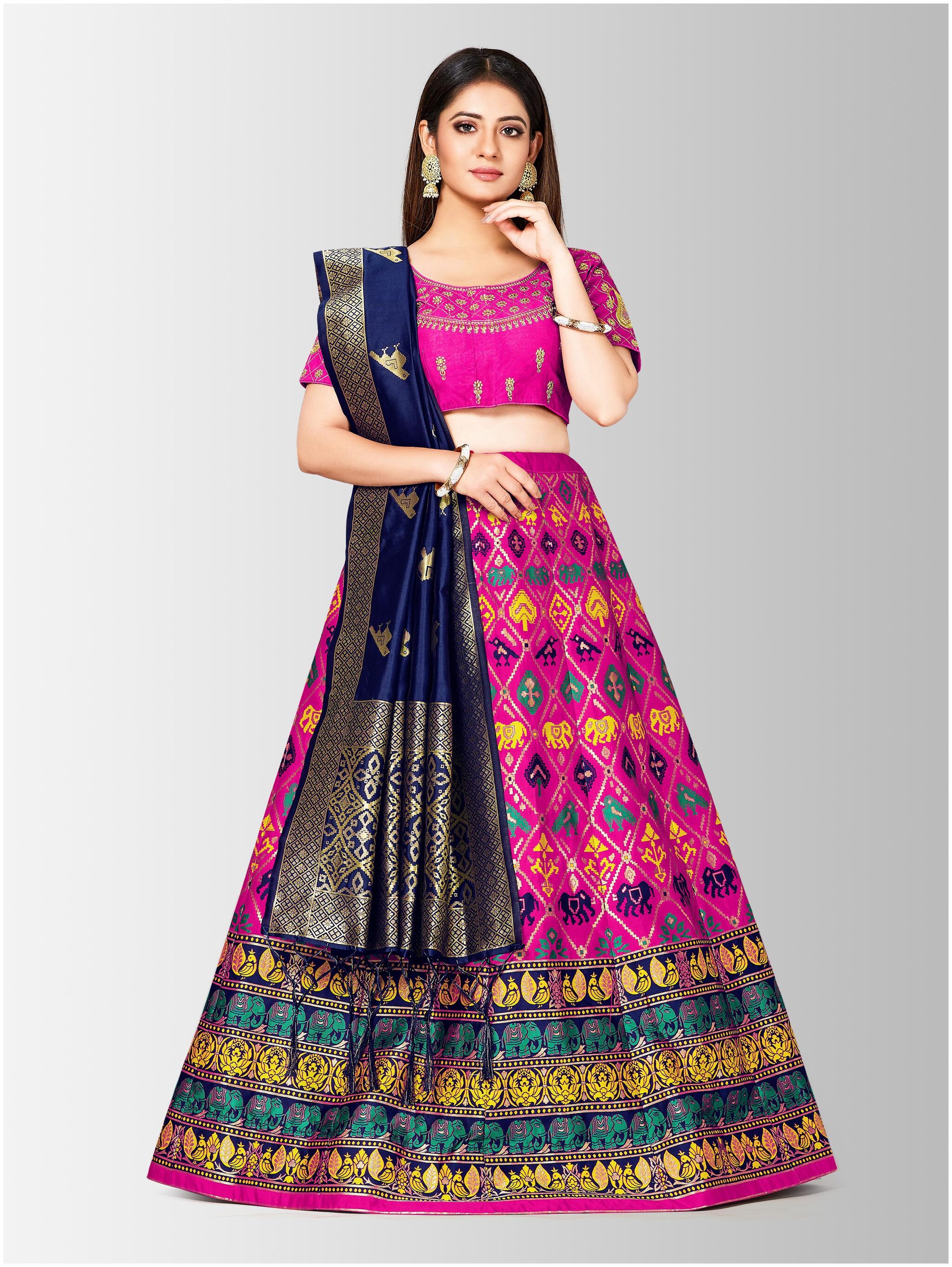 

Mimosa Women Silk Lehenga Choli with duptta Multi