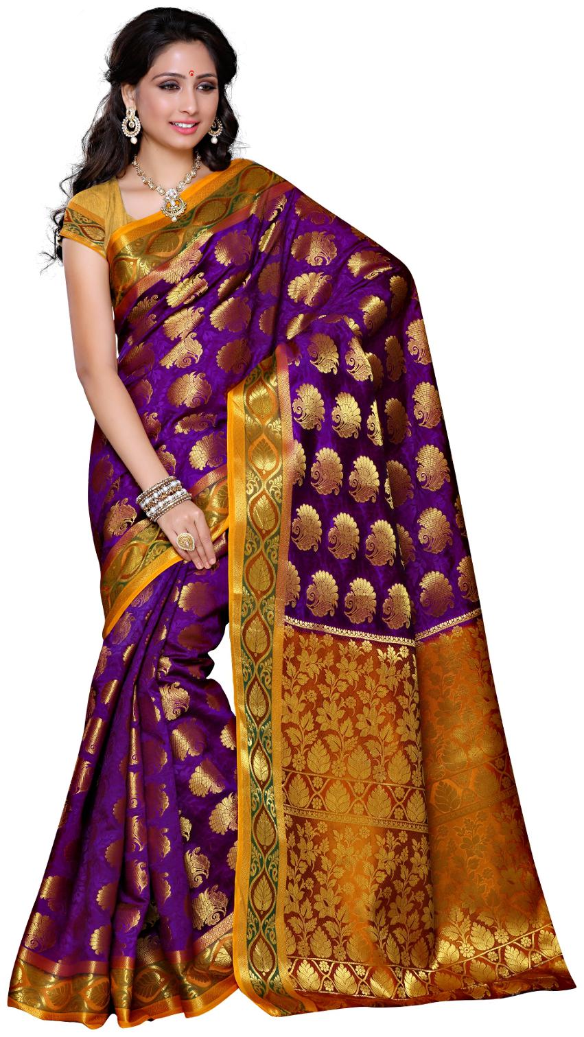 

Mimosa Purple Solid Universal Regular Saree With blouse