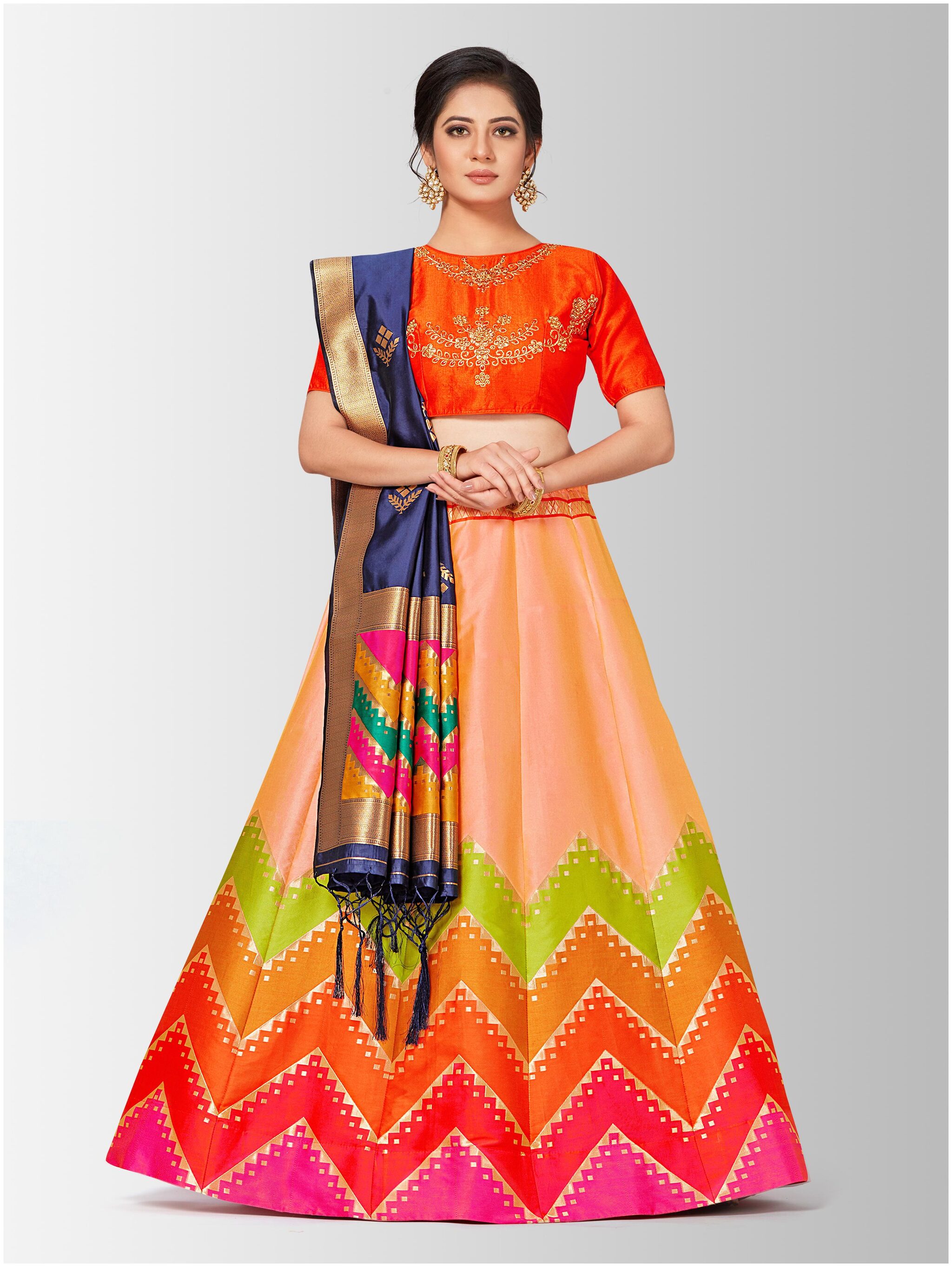

Mimosa Women Silk Lehenga Choli with duptta Multi
