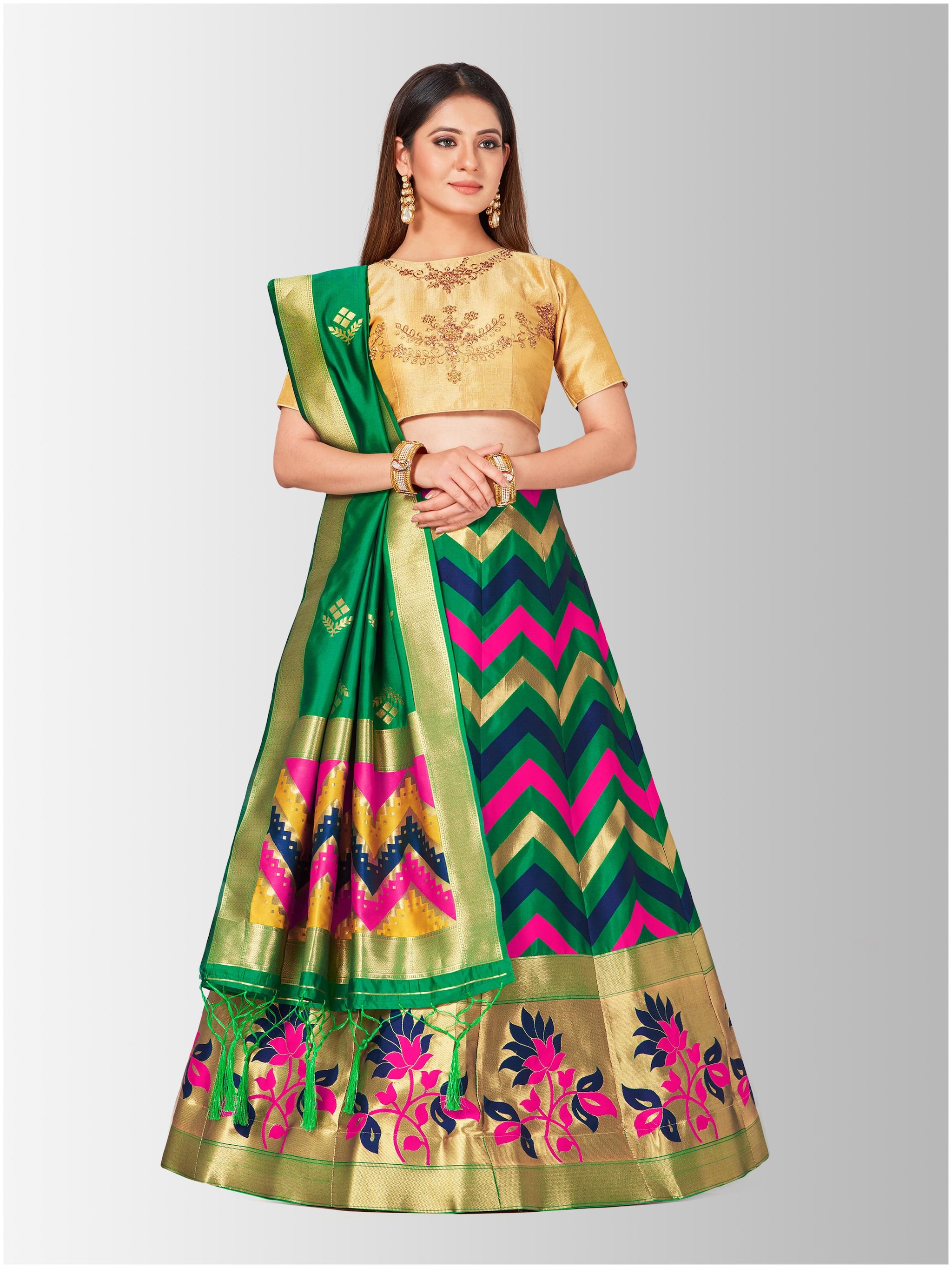 

Mimosa Women Silk Lehenga Choli with duptta Multi