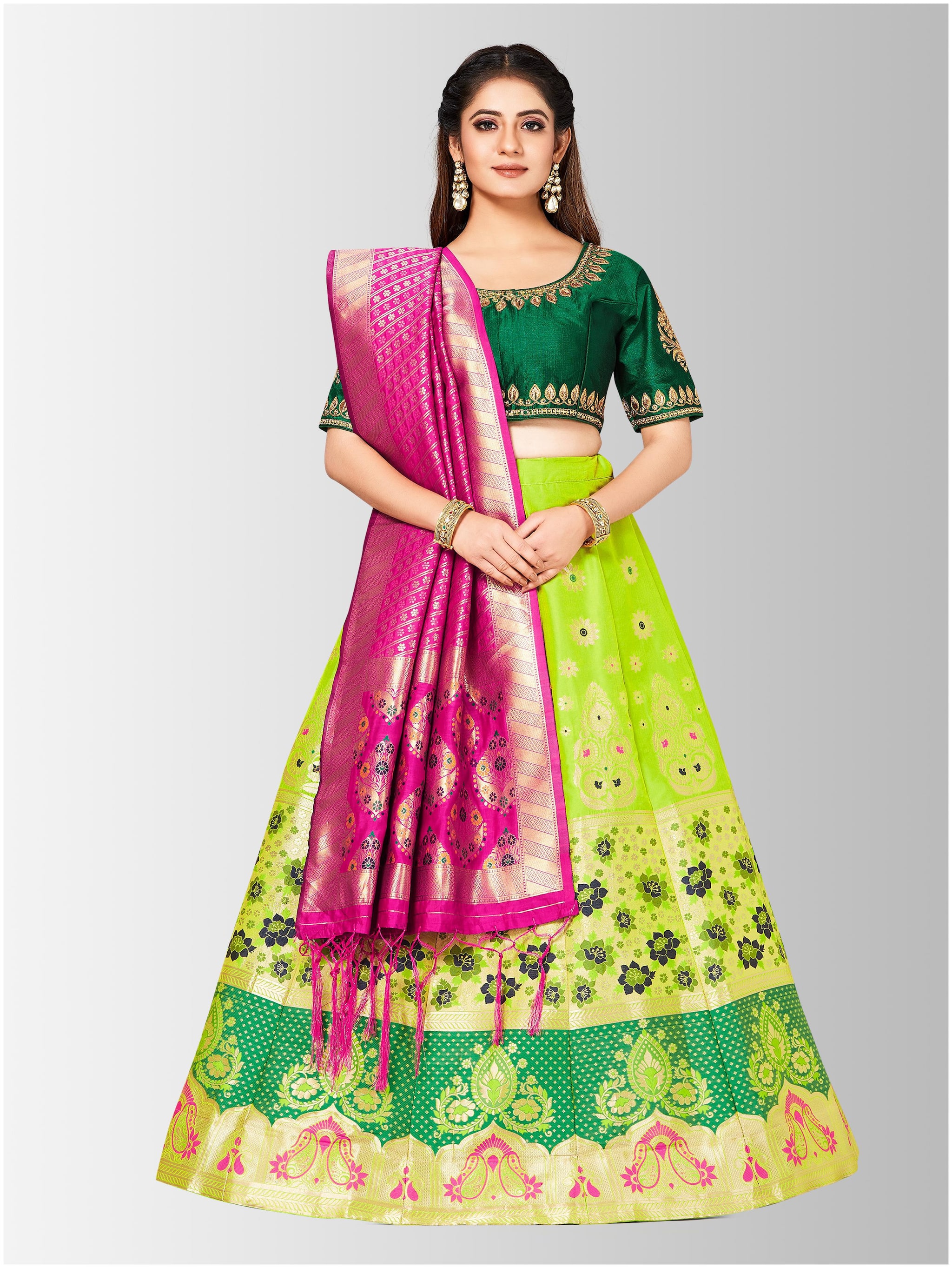 

Mimosa Women Silk Lehenga Choli with duptta Multi