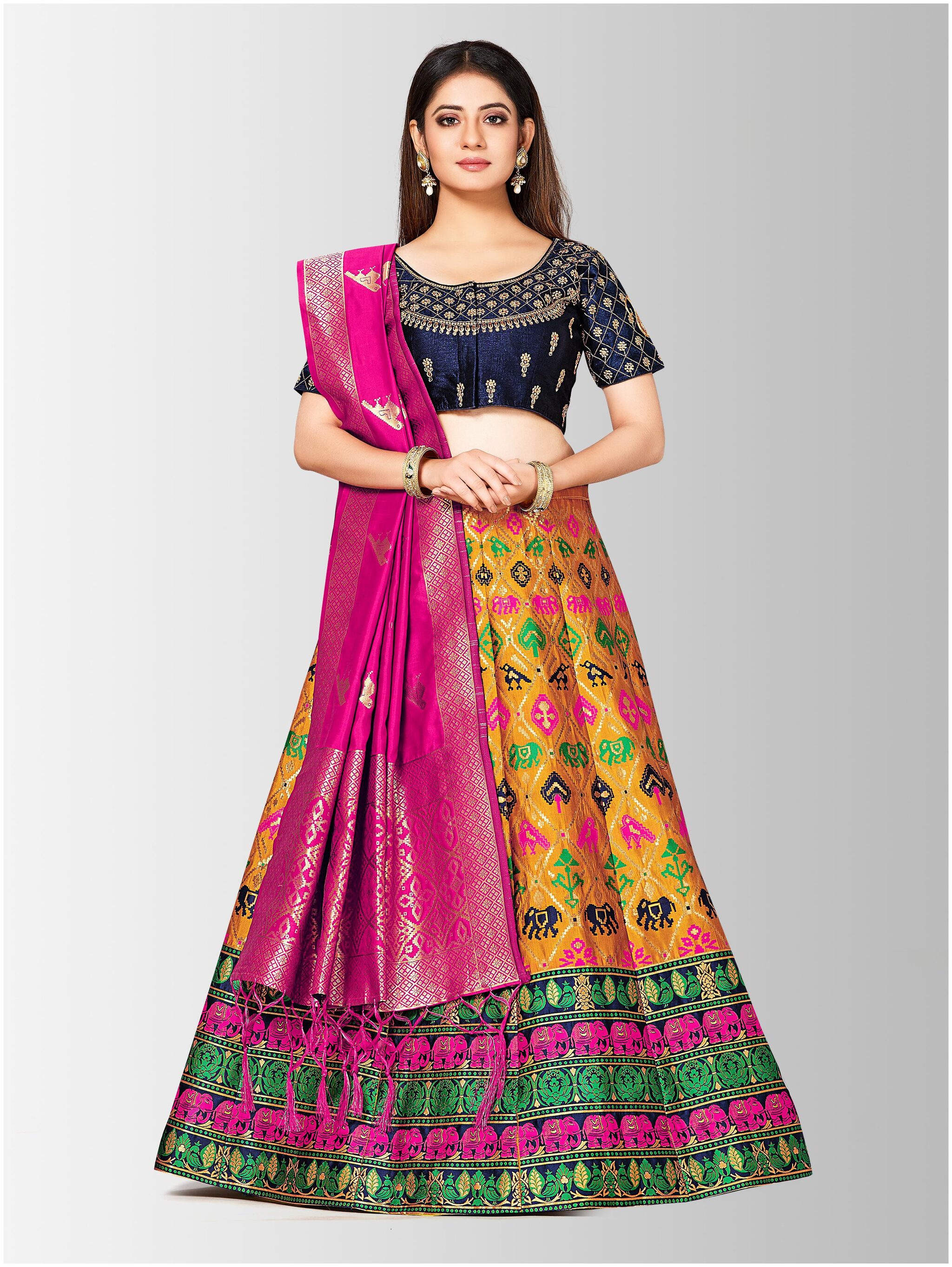 

Mimosa Women Silk Lehenga Choli with duptta Multi
