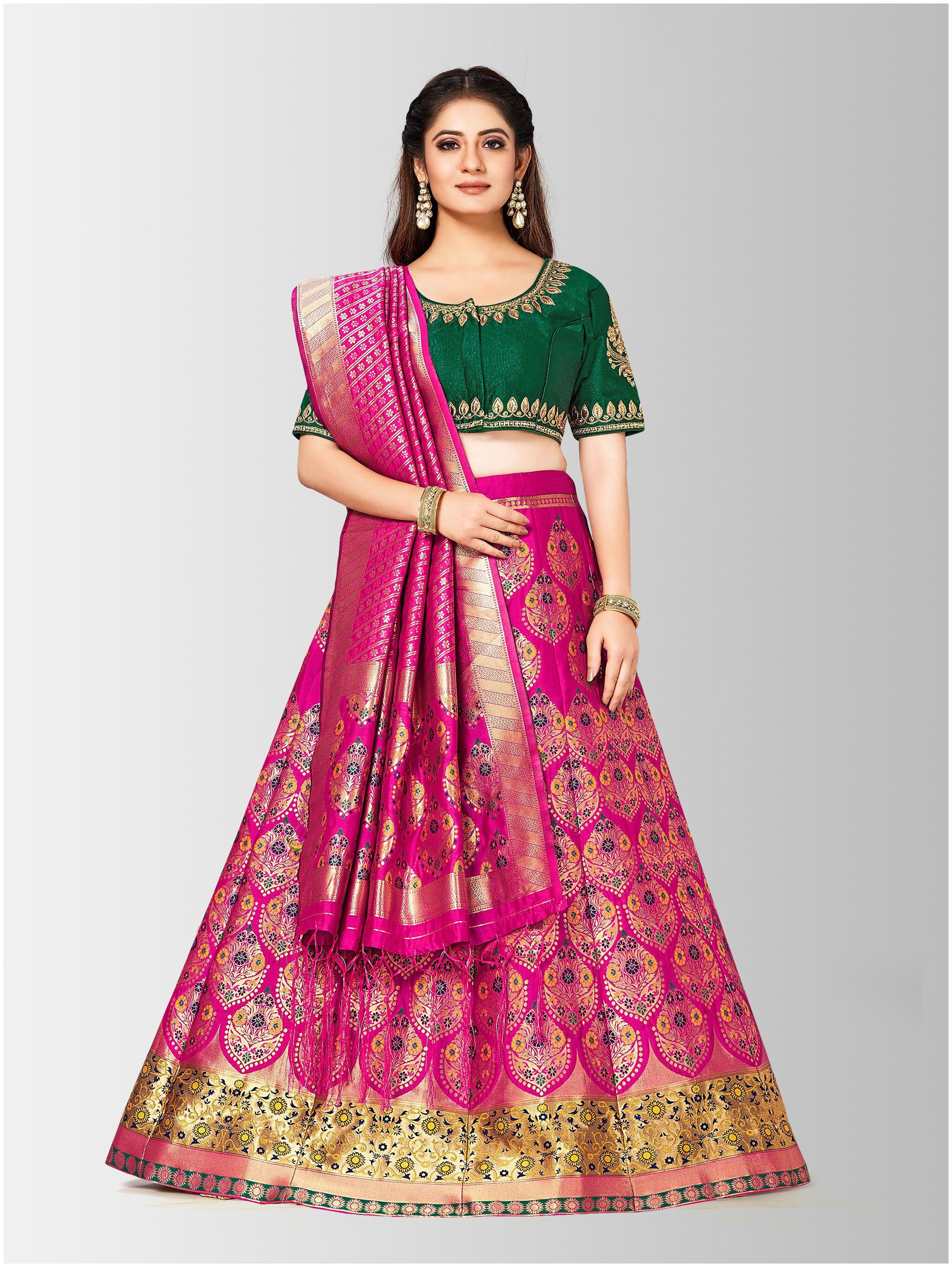 

Mimosa Women Silk Lehenga Choli with duptta Multi
