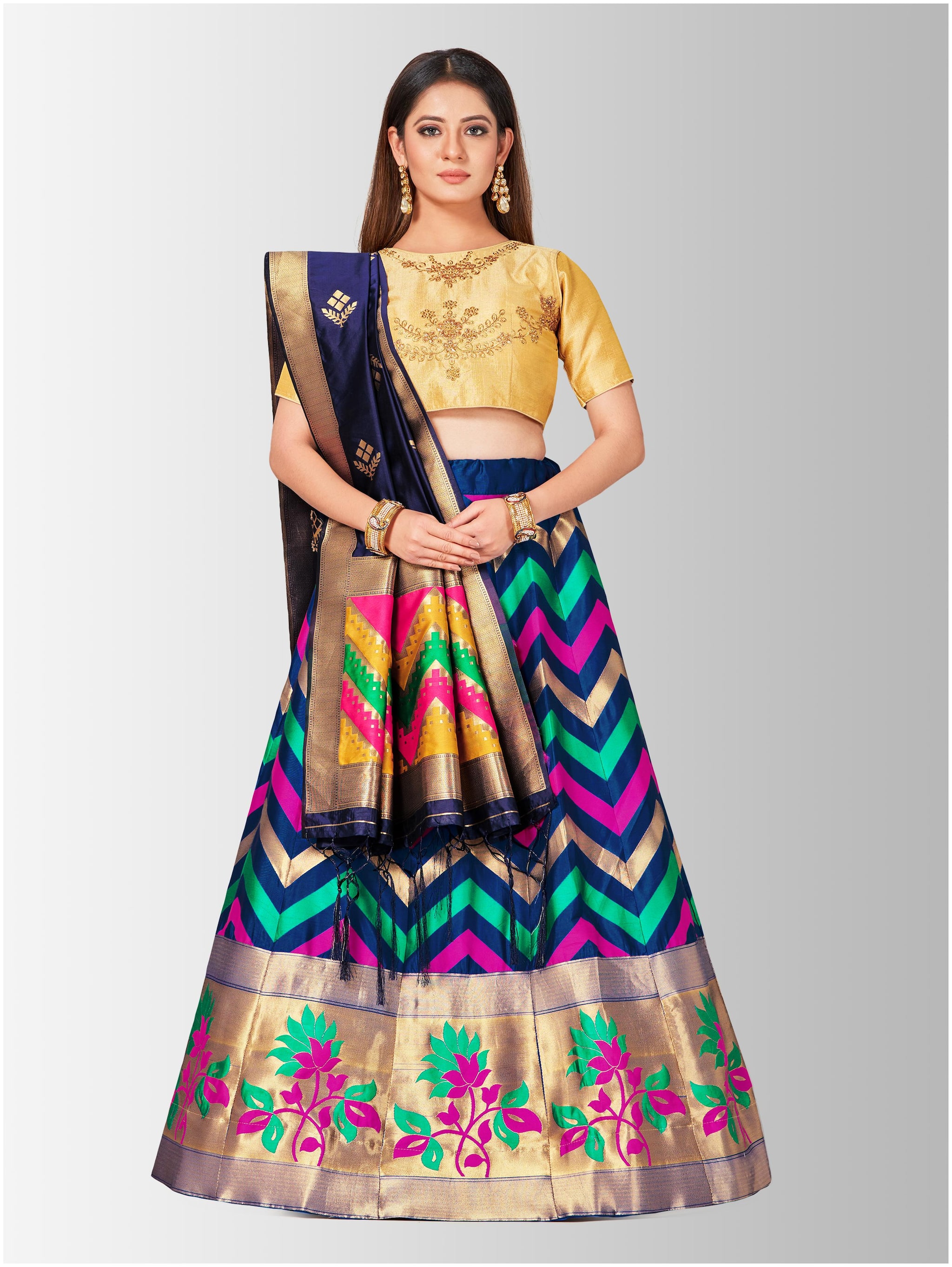 

Mimosa Women Silk Lehenga Choli with duptta Multi