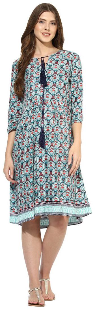 

Mine4nine Women s Green paislay printed border maternity dress