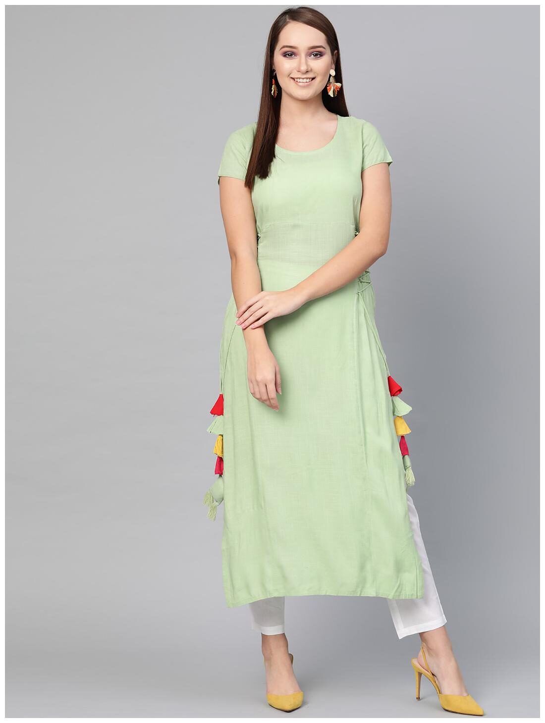 aks black solid kurta
