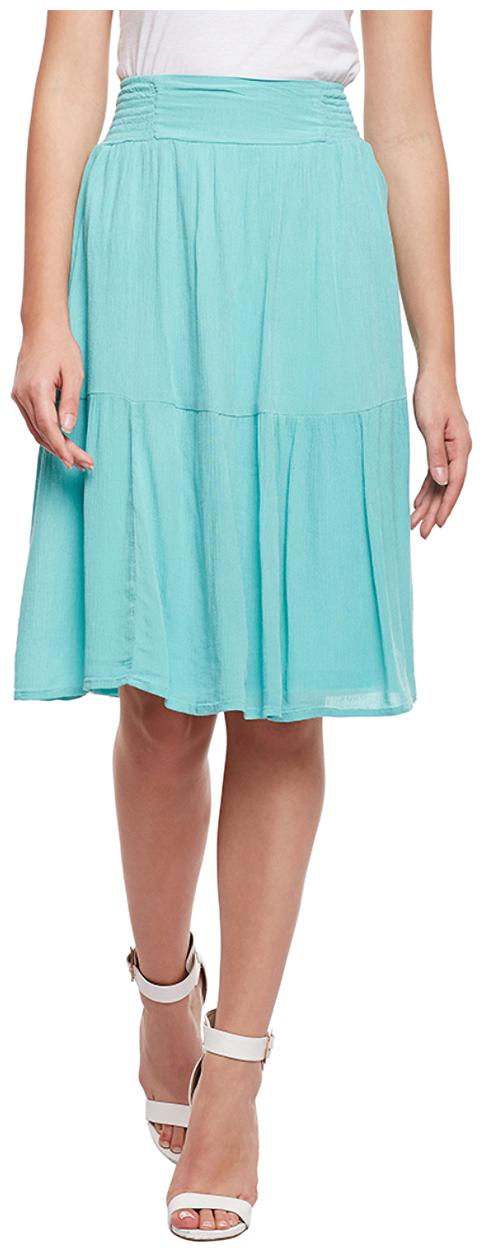 

Oxolloxo Solid A-line skirt Midi Skirt - Blue