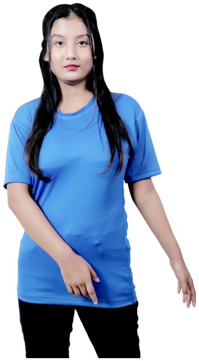 

MIRAEXA Women Solid Sports T-Shirt - Blue