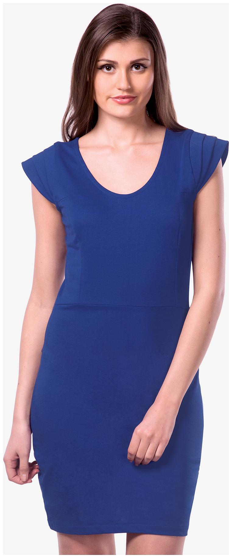 

Miss Chase Women s Cobalt Blue Round Neck Cap Sleeves Solid Bodycon Dress