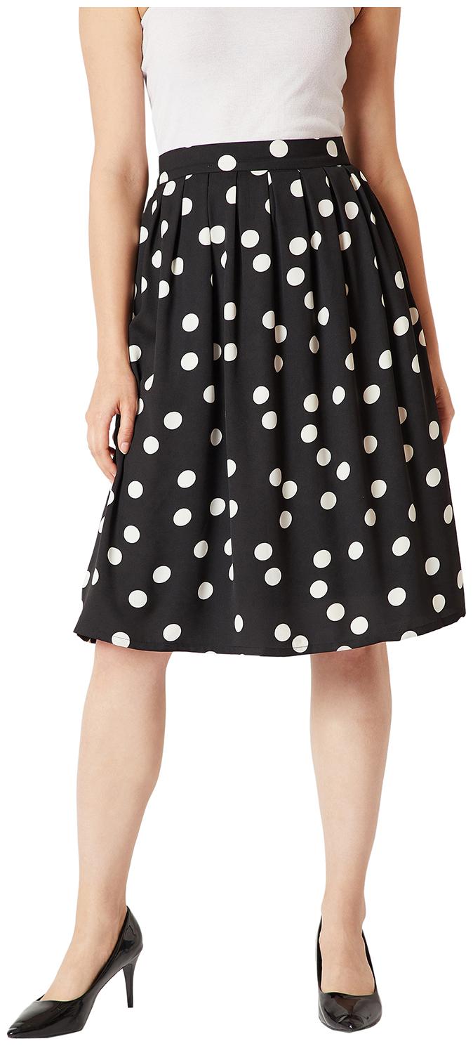 

Miss Chase Polka dots A-line skirt Midi Skirt - Black White