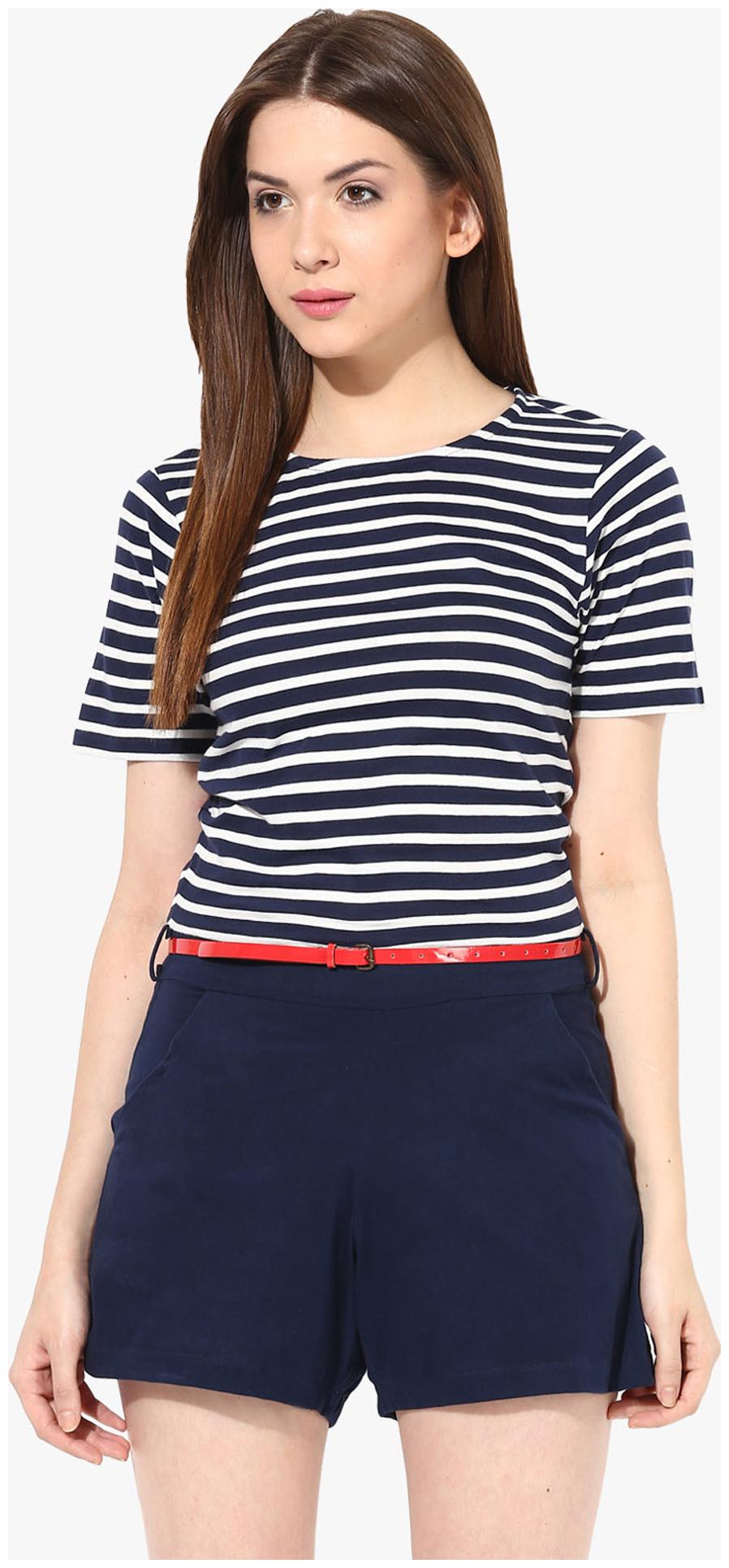 

Miss Chase Striped Romper - Blue