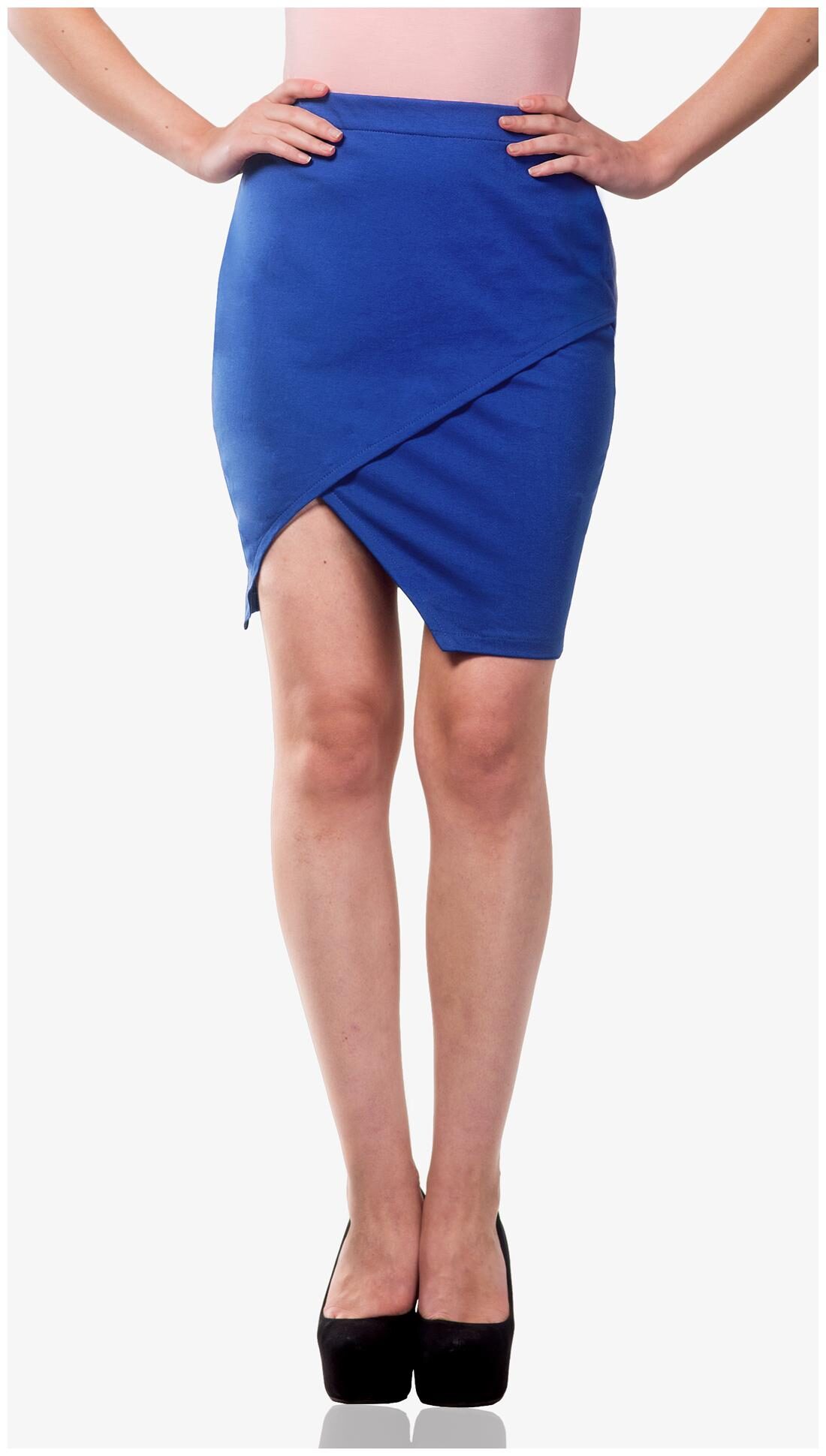 

Miss Chase Women s Cobalt Blue Mid Rise Slim Fit Front Wrap Skirt