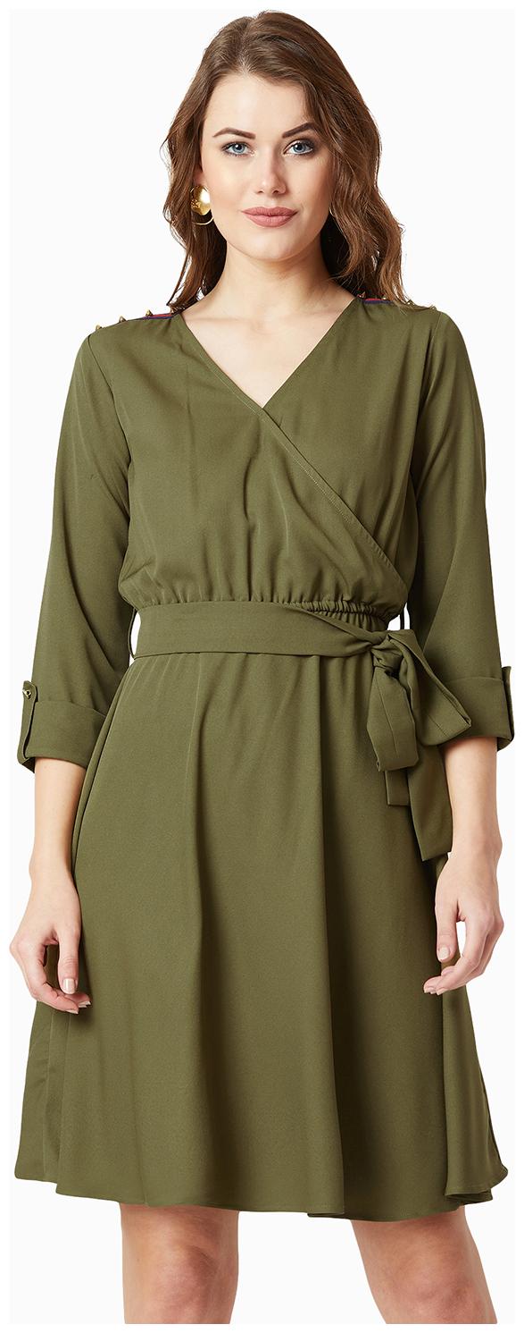 

Miss Chase Crepe Casual Dresses Green color