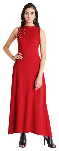 

Miss Chase Cotton Maxi Solid Maxi Dress
