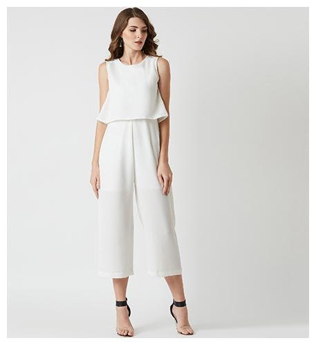

Miss Chase Solid Jumpsuit - White