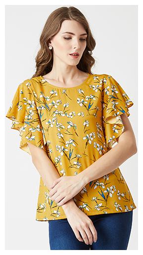 

Miss Chase Women Floral Regular top - Yellow