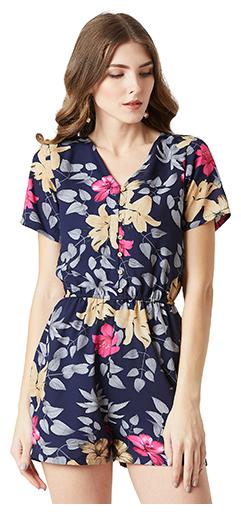 

Miss Chase Floral Romper - Navy