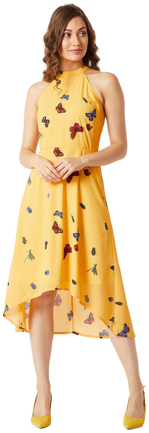 

Miss Chase Georgette Casual Dresses Yellow color