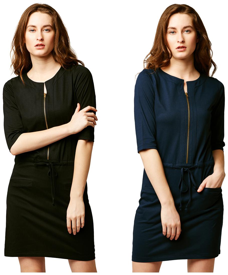 black dress with zipper down back