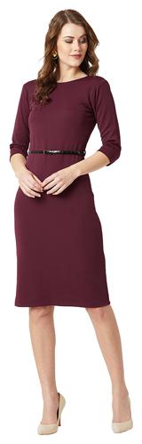 

Miss Chase Polyester Midi Solid Bodycon Dress