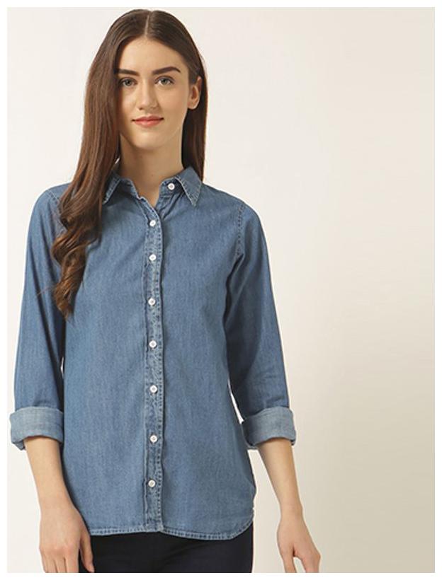 

Miss Chase Women Blue Solid Regular Fit Shirt