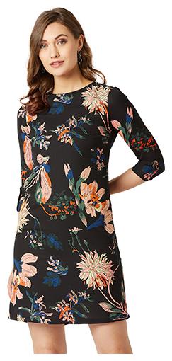 

Miss Chase Women Crepe A-line Dress Black