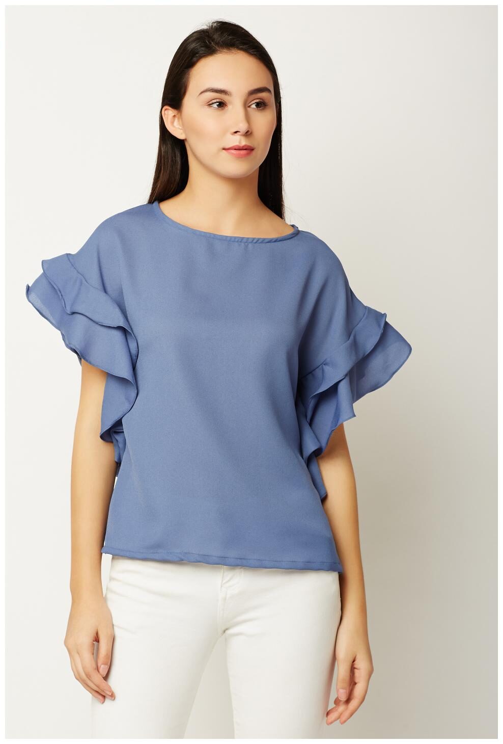 

Miss Chase Women Solid Regular top - Blue