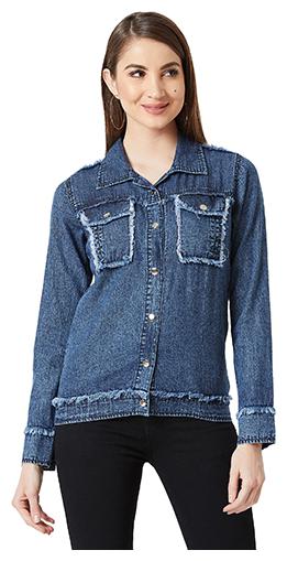 

Miss Chase Women Solid Regular Jacket - Blue