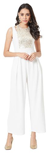 

Miss Chase Solid Jumpsuit - White