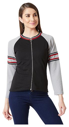 

Miss Chase Women Solid Regular Jacket - Black
