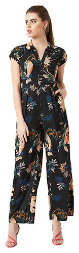

Miss Chase Floral Jumpsuit - Black