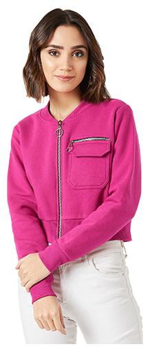 

Miss Chase Women Solid Bomber Jacket - Pink