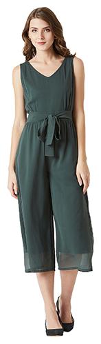 

Miss Chase Solid Jumpsuit - Green