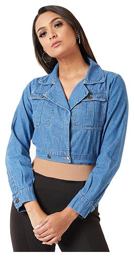 

Miss Chase Women Solid Regular Jacket - Blue