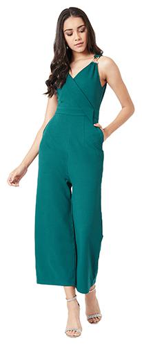 

Miss Chase Solid Jumpsuit - Green