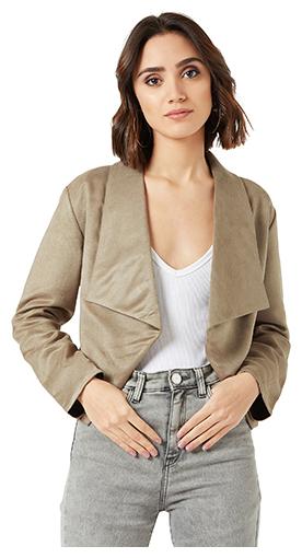 

Miss Chase Women Solid Biker Jacket - Green