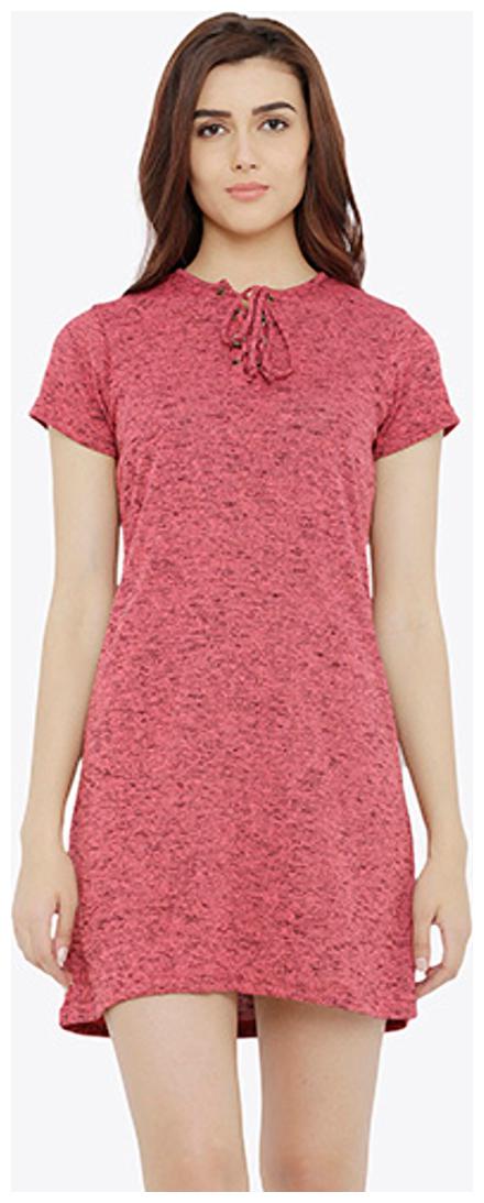 

Miss Chase Women s Pink Round Neck Half Sleeves Midi Shift Dress