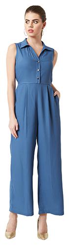 

Miss Chase Solid Jumpsuit - Blue