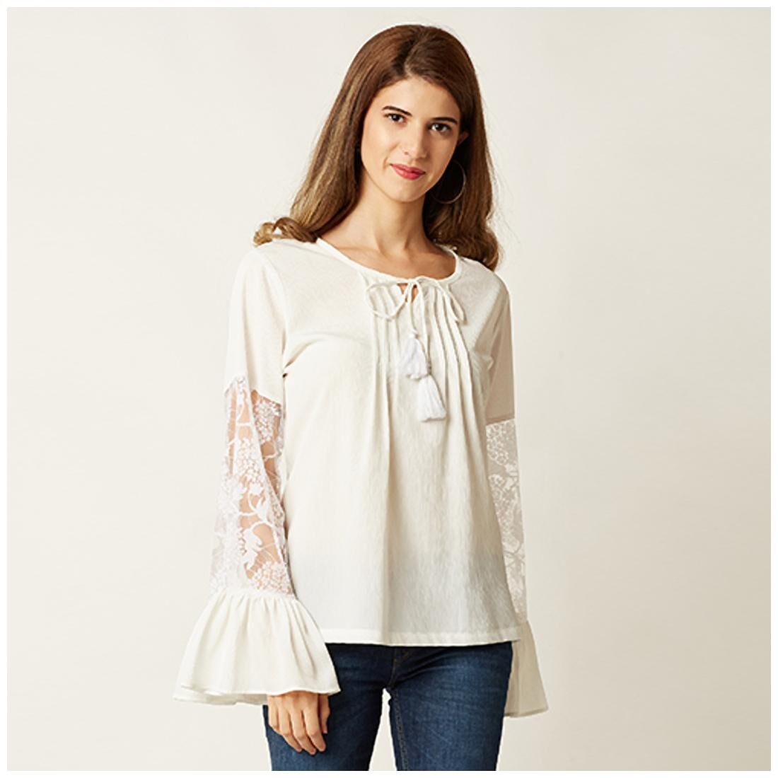 

Miss Chase Women Solid Regular top - White
