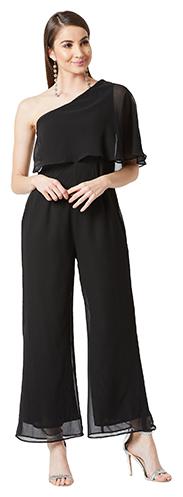 

Miss Chase Solid Jumpsuit - Black