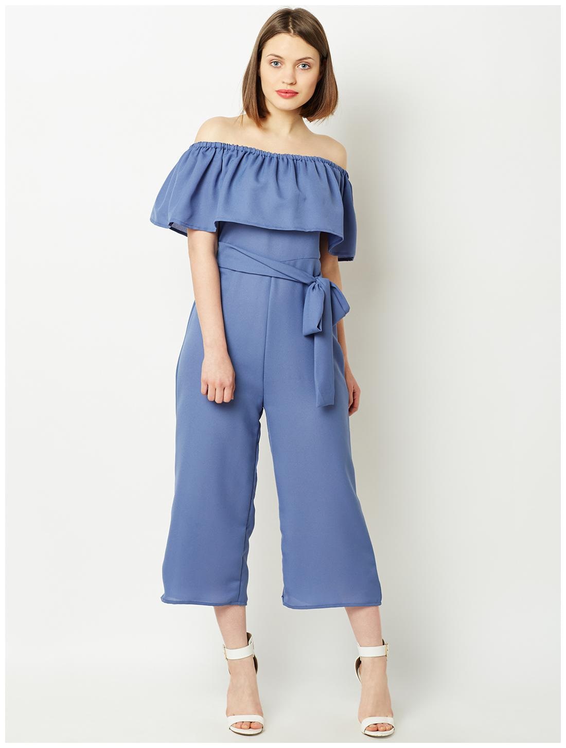 

Miss Chase Solid Jumpsuit - Blue