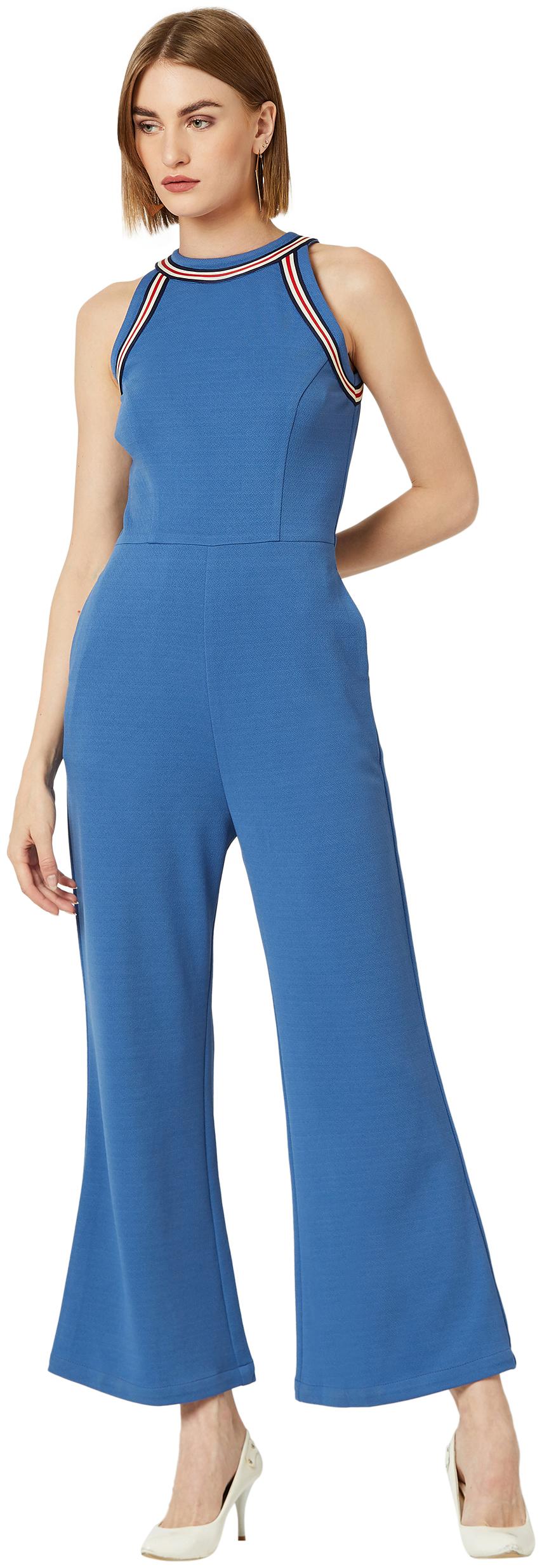 

Miss Chase Solid Jumpsuit - Blue