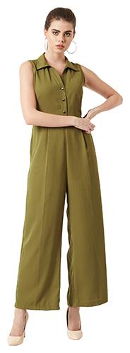 

Miss Chase Solid Jumpsuit - Green