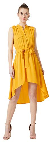 

Miss Chase Women Crepe Assymetric Dress Yellow color