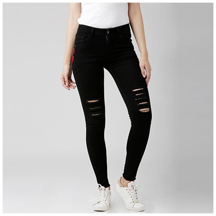

Miss Chase Women Black Straight fit Jeans