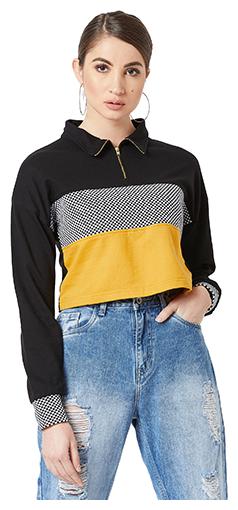 

Miss Chase Women Checked Sweatshirt - Black