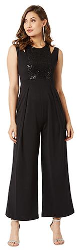 

Miss Chase Solid Jumpsuit - Black