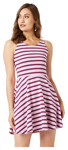 

Miss Chase Women Cotton Striped Flared Dress Multi