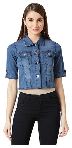

Miss Chase Women Solid Regular Jacket - Navy