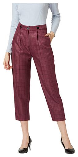 

Miss Chase Women Maroon Regular fit Regular trousers